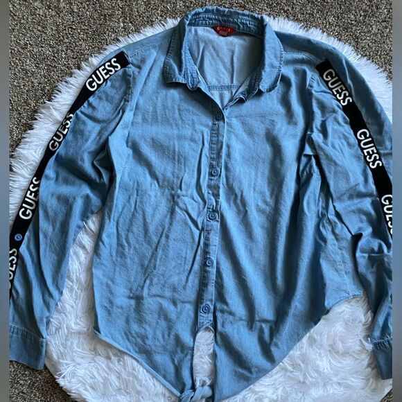 Guess Button Front Top Tie Bottom Womens Size Small - Picture 6 of 9